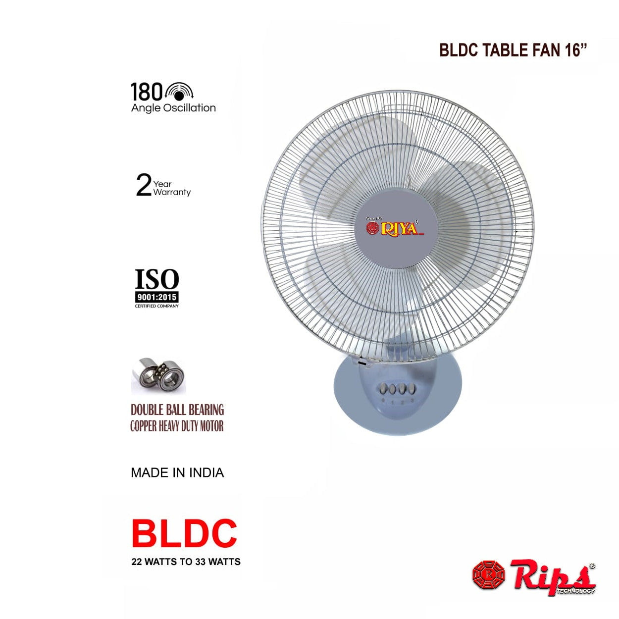 BLDC +AC TABLE FAN 16''/12" High Speed / Semi Speed